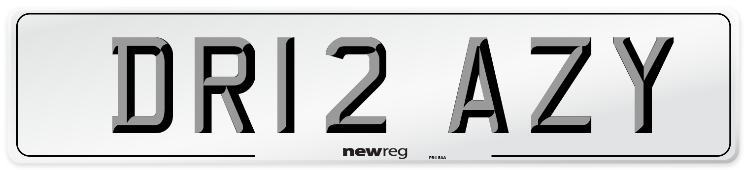DR12 AZY Number Plate from New Reg
